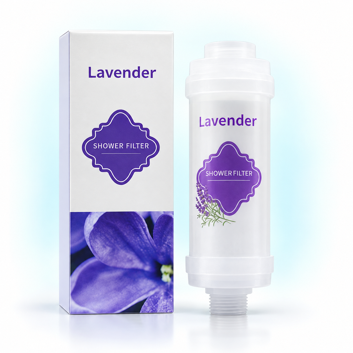 Lavender inline shower filter