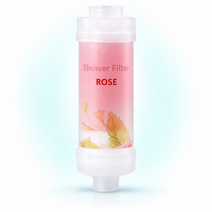 Rose inline shower filter