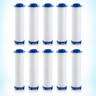 10 blue-cap PP cotton shower filter cartridges, 130 mm overall length