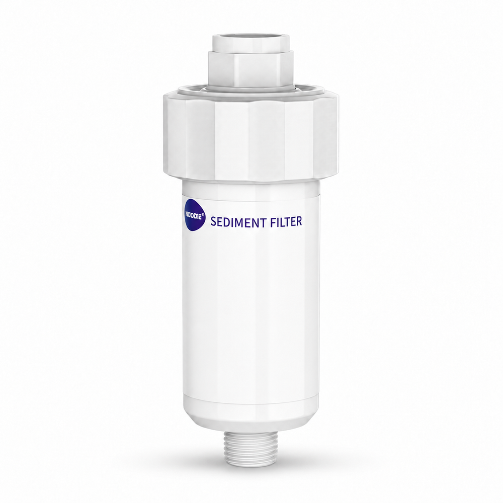 white inline water filter