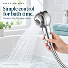 Pure Flow Bath silver compact bath showerhead lifestyle view