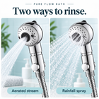 Pure Flow Bath silver compact bath showerhead modes view