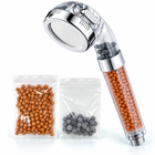 3-Mode Bead Filter Handheld Shower Head - Clear - Orange bead head + refill set