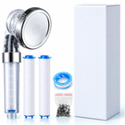 Classic 3-Mode Filter Handheld Shower Head - Clear - PP head + 2 cartridges + beads + tape + box
