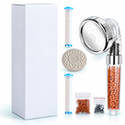 Classic 3-Mode Filter Handheld Shower Head - Clear - Bead head + 2 cartridges + spray plate + refills + box