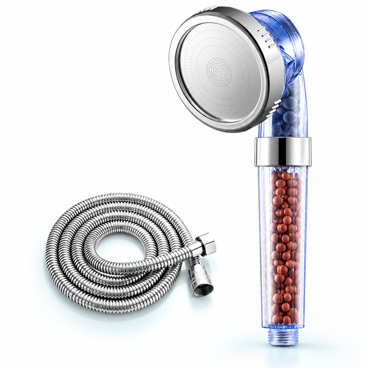 Classic 3-Mode Filter Handheld Shower Head - Sky blue - Bead head + 1.5 m hose