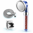 Classic 3-Mode Filter Handheld Shower Head - Sky blue - Bead head + 1.5 m hose + holder