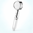 Three-mode clear-handle filtered showerhead - Silver / Head only
