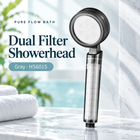 Pure Flow Bath Dual Filter Showerhead — Gray · HS6015