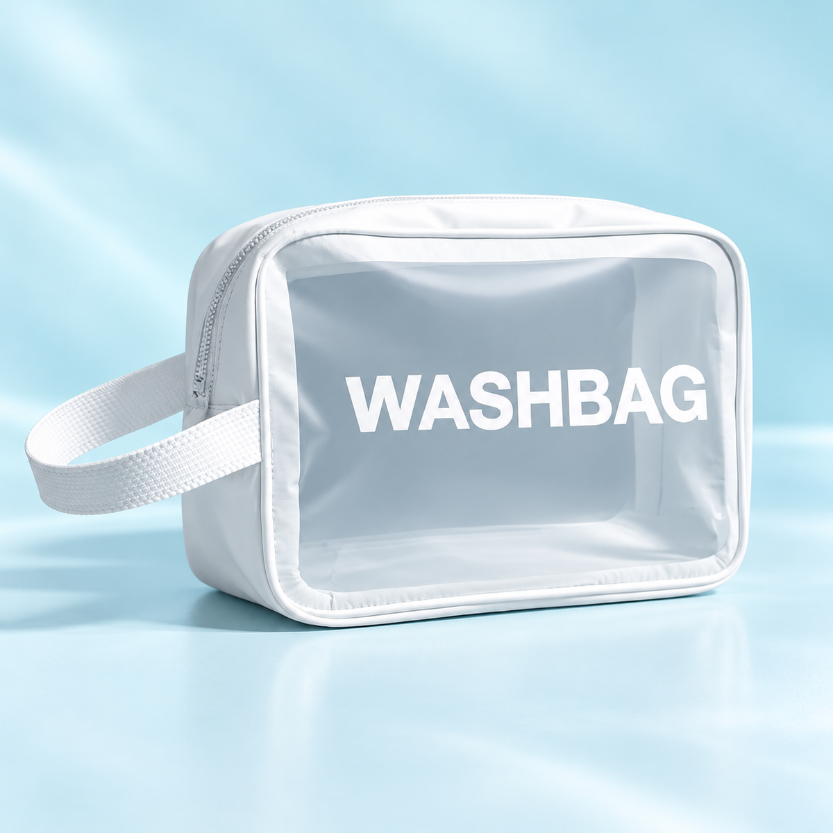 white travel wash bag - Medium / 26 × 8 × 15 cm