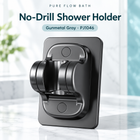 Pure Flow Bath No-Drill Shower Holder — Gunmetal Gray · PJ1046