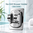Pure Flow Bath No-Drill Shower Holder — Silver · PJ1046