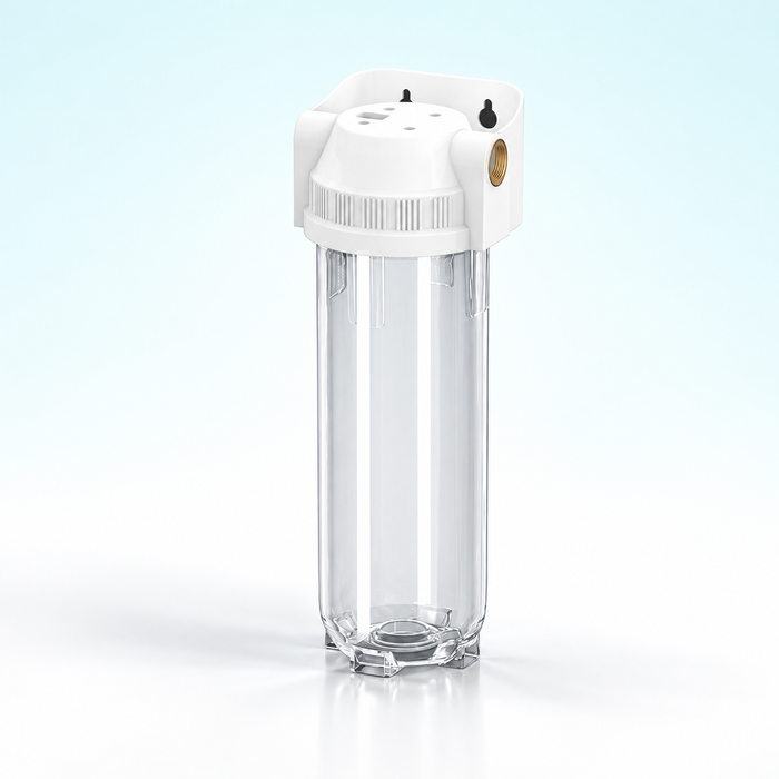 transparent 10-inch filter housing - 3/4 in Metal Thread / With Bracket