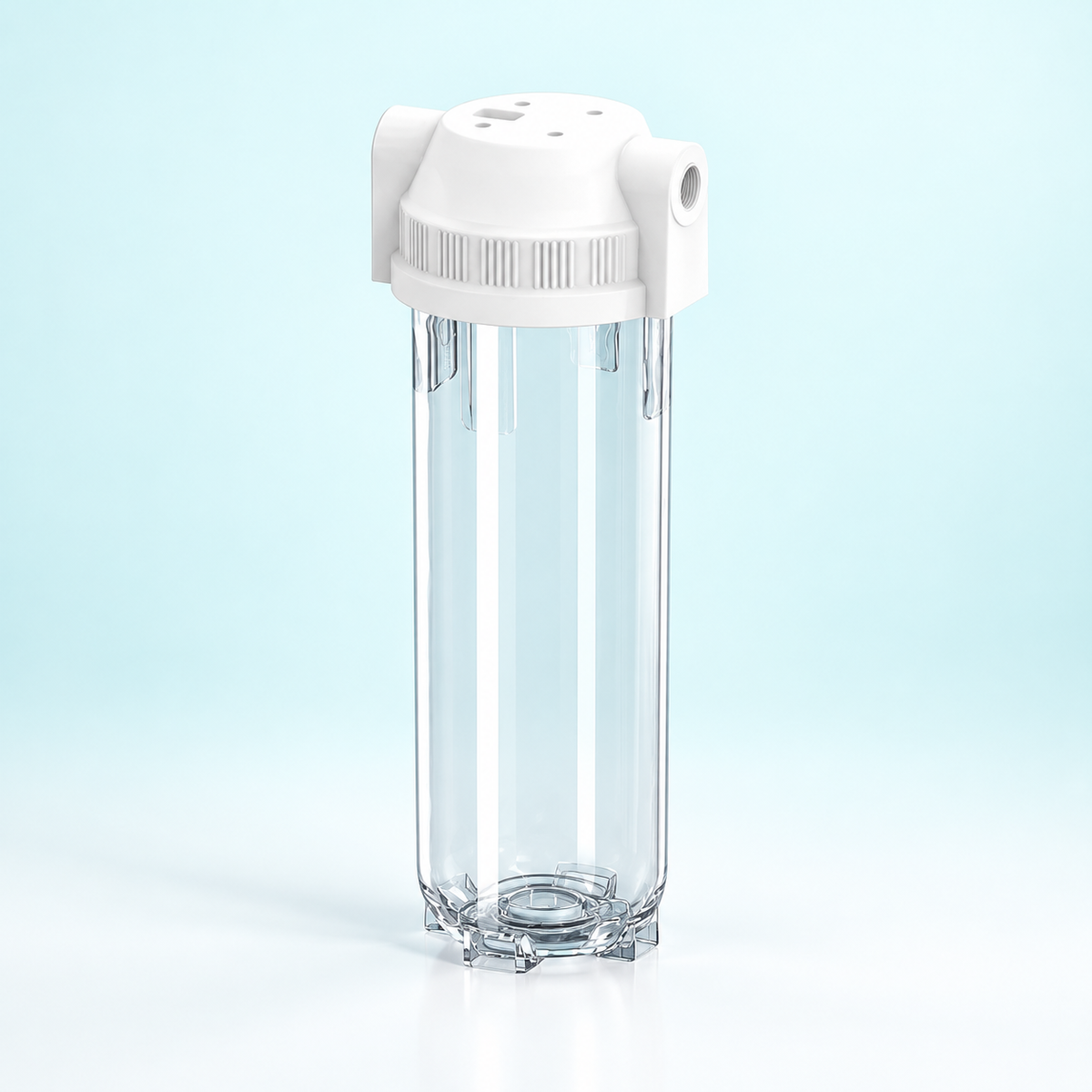 transparent 10-inch filter housing - 1/4 in Plastic Thread / No Bracket