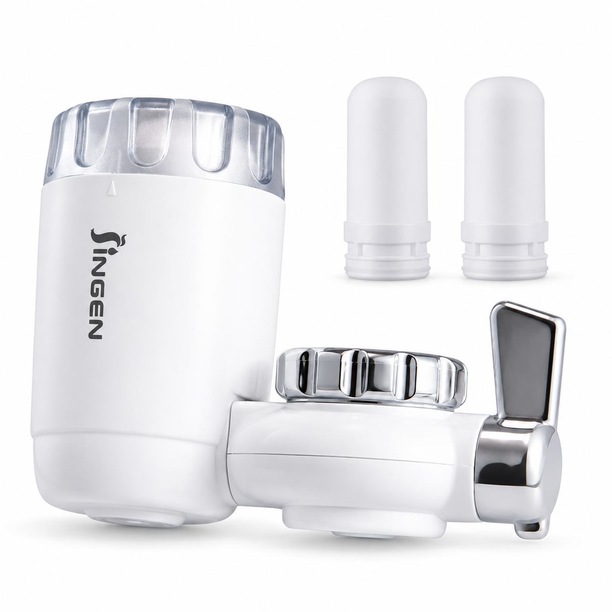 JN-18 faucet filter with 3 Total Cartridges including one installed