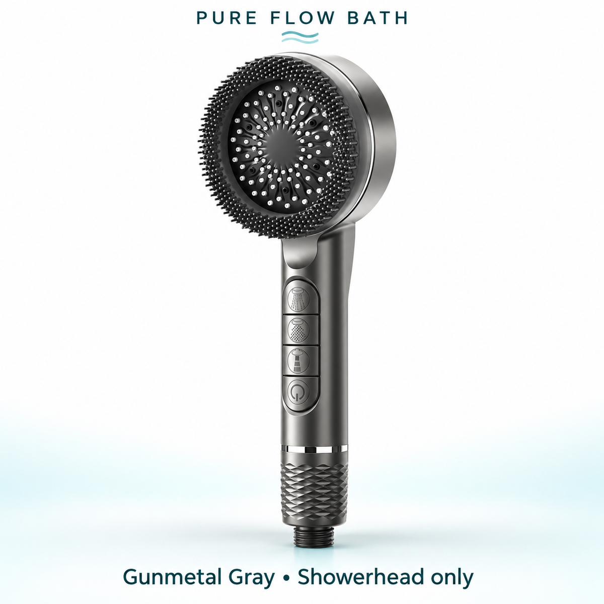 Pure Flow Bath Piano Showerhead — Gunmetal Gray, Showerhead only