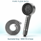Pure Flow Bath Piano Showerhead — Gunmetal Gray, With 1.5 m hose