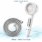 Pure Flow Bath Piano Showerhead — White, With 1.5 m hose