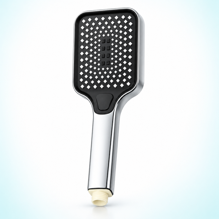 Three-mode rectangular handheld shower head in Chrome, Head Only