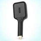 Three-mode rectangular handheld shower head in Black, Head Only
