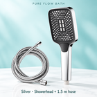 Pure Flow Bath Silver · Showerhead + 1.5 m hose