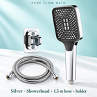 Pure Flow Bath Silver · Showerhead + 1.5 m hose + holder