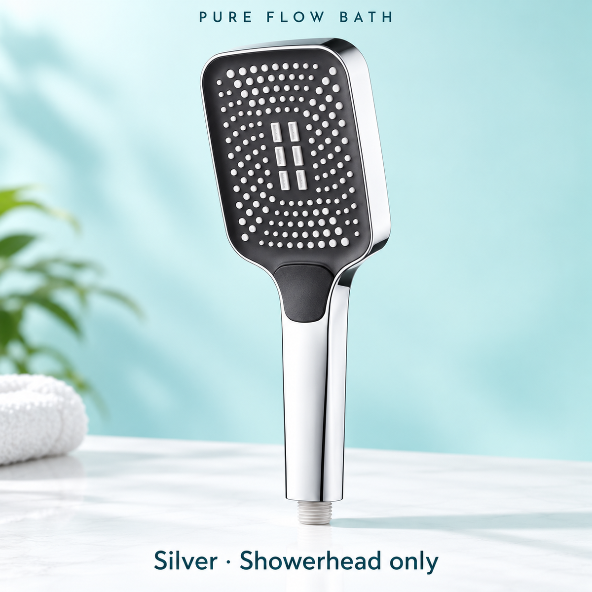 Pure Flow Bath Silver · Showerhead only