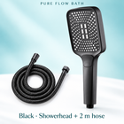 Pure Flow Bath Black · Showerhead + 2 m hose