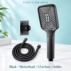 Pure Flow Bath Black · Showerhead + 1.5 m hose + holder