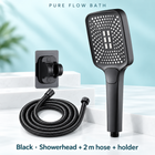 Pure Flow Bath Black · Showerhead + 2 m hose + holder