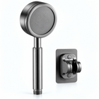 Stainless steel handheld shower head in Gunmetal Grey, Head + Holder