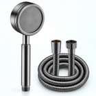 Stainless steel handheld shower head in Gunmetal Grey, Head + Hose