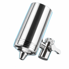 Stainless steel faucet water filter with selector lever