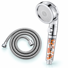 3-Mode Bead Filter Handheld Shower Head with Stop Button - Clear - 1.5 m hose