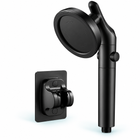Black swivel filtered handheld shower head, Head + Holder