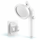 White swivel filtered handheld shower head, Head + Holder