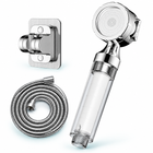 Chrome Silver three-mode filtered travel shower head, Head + 1.5 m Hose + Holder