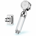 Chrome Silver three-mode filtered travel shower head, Head + Holder