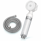 Cream White three-mode filtered travel shower head, Head + 1.5 m Hose