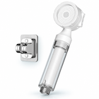 Cream White three-mode filtered travel shower head, Head + Holder