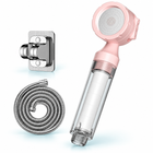 Sakura Pink three-mode filtered travel shower head, Head + 1.5 m Hose + Holder