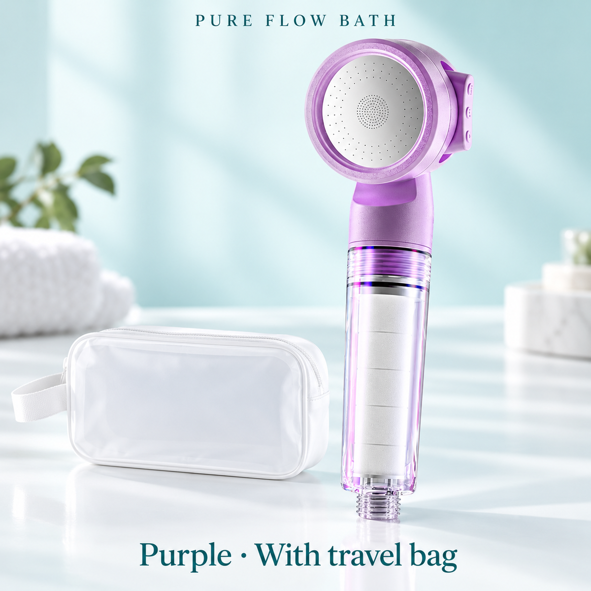 Pure Flow Bath Purple · With travel bag