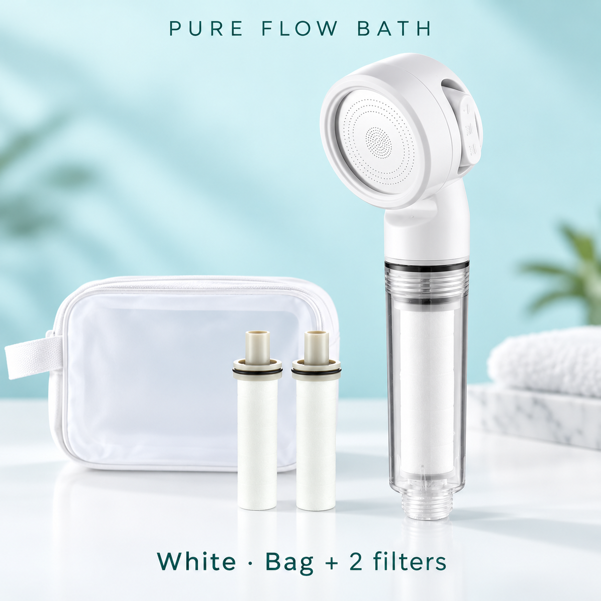Pure Flow Bath White · Bag + 2 filters