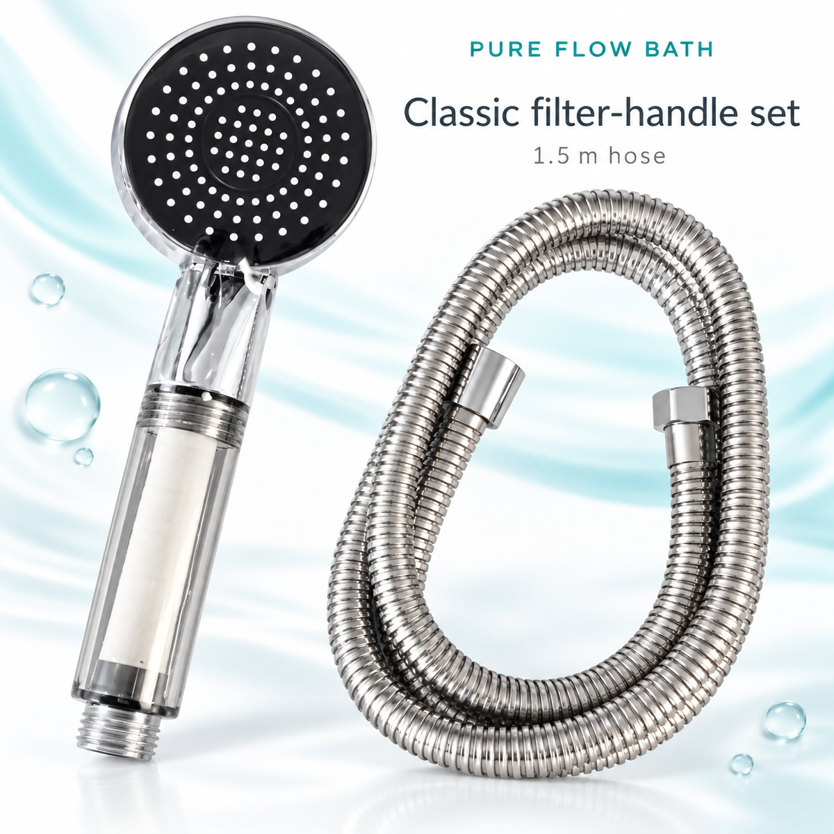 Pure Flow Bath Classic filter-handle set, Silver reference