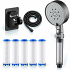 five-mode filtered showerhead - Gray / 1.5 m hose + holder + 5 refills