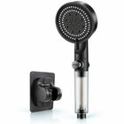 five-mode filtered showerhead - Black / Holder