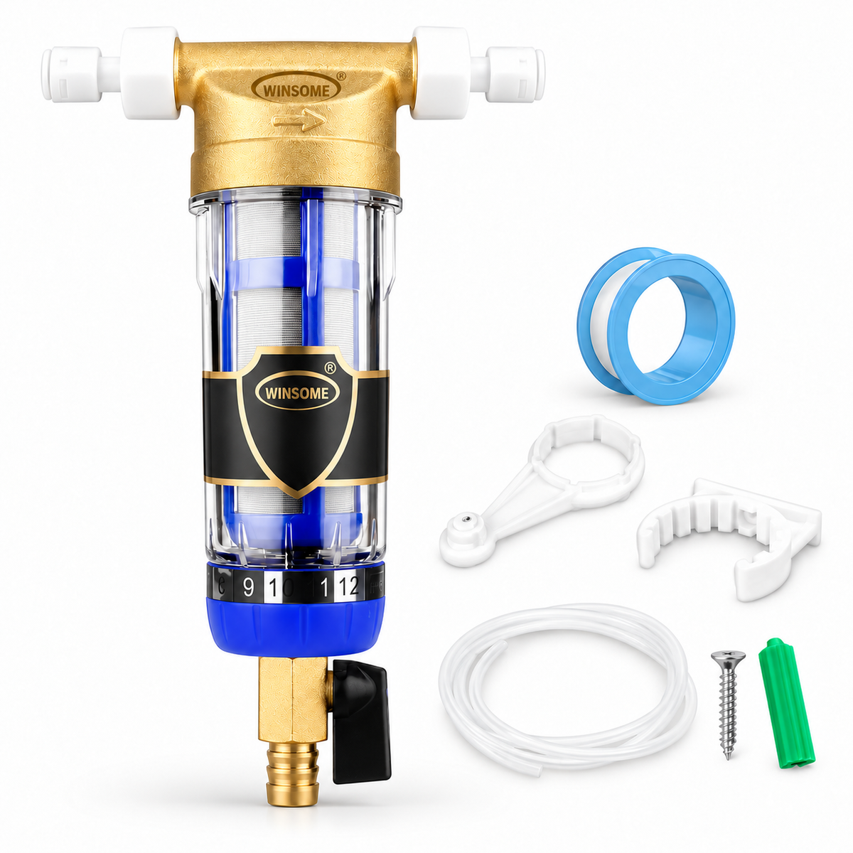sediment pre-filter - 1/2 in scraper + 1/4 in adapters