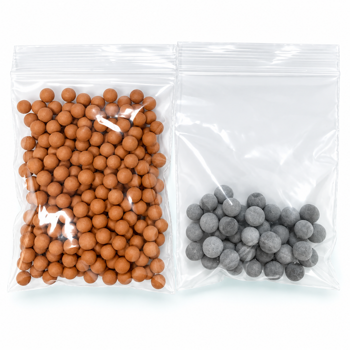 Brown mineral beads 65 g + gray ceramic beads 20 g